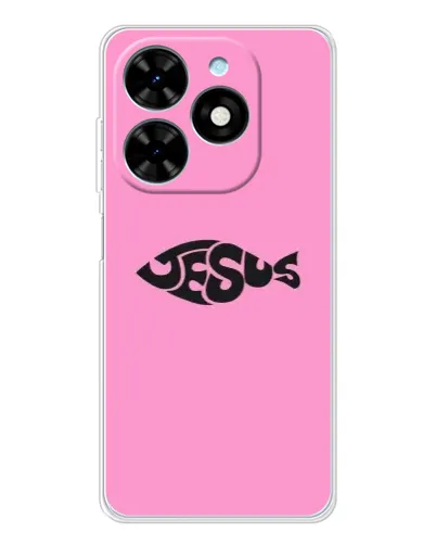 Чехол для TECNO Spark Go 2025 с картинкой «Розовый символ  Jesus»
