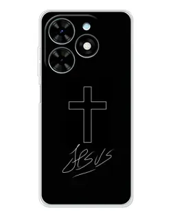 Чехол для TECNO Spark Go 2025 с картинкой «Графический крест Jesus»