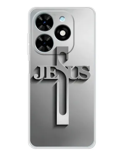 Чехол для TECNO Spark Go 2025 с картинкой «Металлический крест Jesus» Чехол для TECNO Spark Go 2025 с картинкой «Металлический крест Jesus»