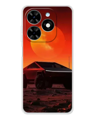 Чехол для TECNO Spark Go 2025 с картинкой «Cybertruck на Марсе»