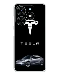 Чехол для TECNO Spark Go 2025 с картинкой «Tesla Model Y»