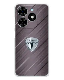 Чехол для TECNO Spark Go 2025 с картинкой «Металлическая текстура Tesla»