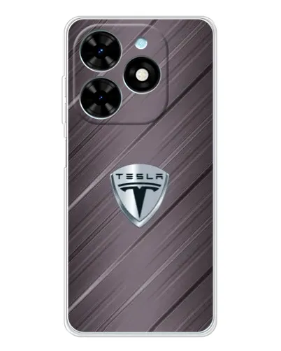 Чехол для TECNO Spark Go 2025 с картинкой «Металлическая текстура Tesla»