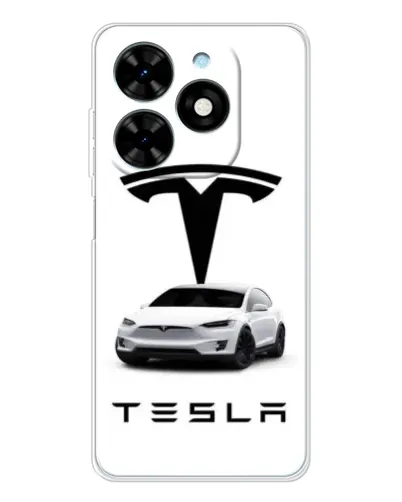Чехол для TECNO Spark Go 2025 с картинкой «Tesla White Style»