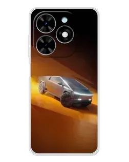 Чехол для TECNO Spark Go 2025 с картинкой «Cybertruck в пустыне»