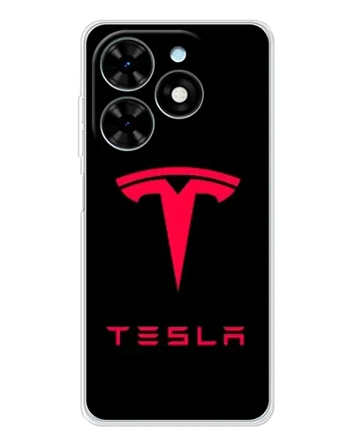Чехол для TECNO Spark Go 2025 с картинкой «Tesla Red Logo»