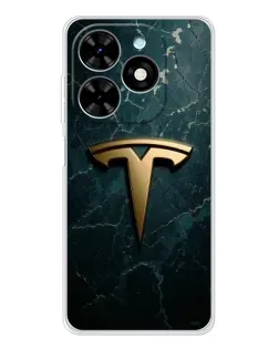 Чехол для TECNO Spark Go 2025 с картинкой «Мраморная Tesla Gold»