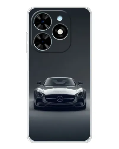 Чехол для TECNO Spark Go 2025 с картинкой «Mercedes на черном» Чехол для TECNO Spark Go 2025 с картинкой «Mercedes на черном»