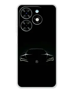 Чехол для TECNO Spark Go 2025 с картинкой «Mercedes — силуэт авто»