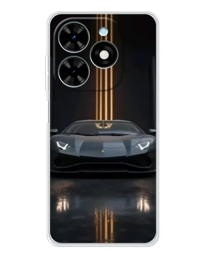 Чехол для TECNO Spark Go 2025 с картинкой «Lamborghini золотые линии»