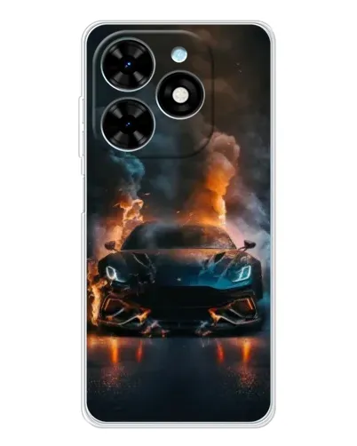 Чехол для TECNO Spark Go 2025 с картинкой «Lamborghini дымная эстетика»