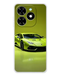 Чехол для TECNO Spark Go 2025 с картинкой «Салатовый Lamborghini Huracan»
