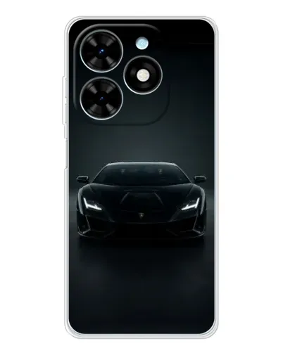 Чехол для TECNO Spark Go 2025 с картинкой «Черный Lamborghini Aventador»