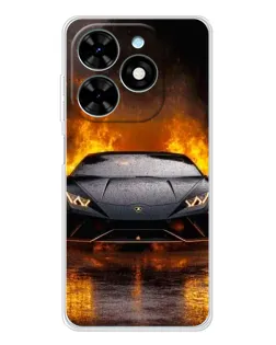 Чехол для TECNO Spark Go 2025 с картинкой «Lamborghini в огне»
