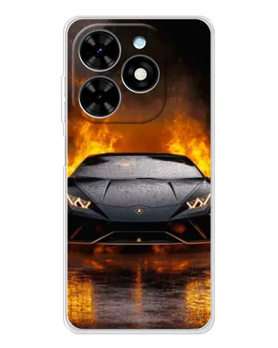 Чехол для TECNO Spark Go 2025 с картинкой «Lamborghini в огне»