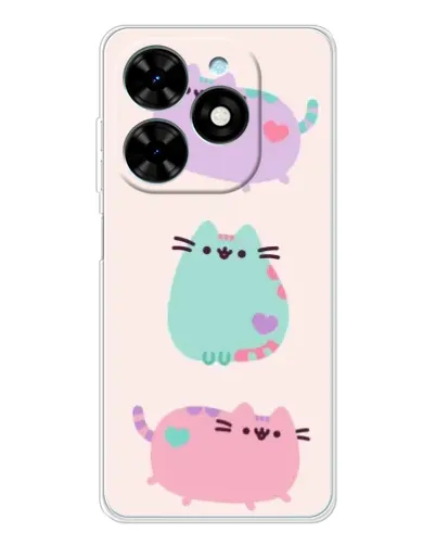 Чехол для TECNO Spark Go 2025 с картинкой «Pusheen трио» Чехол для TECNO Spark Go 2025 с картинкой «Pusheen трио»
