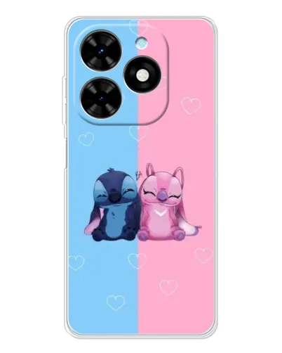 Чехол для TECNO Spark Go 2025 с картинкой «Stitch и Angel Love» Чехол для TECNO Spark Go 2025 с картинкой «Stitch и Angel Love»