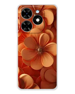 Чехол для TECNO Spark Go 2025 с картинкой «Оранжевый макро цветок»