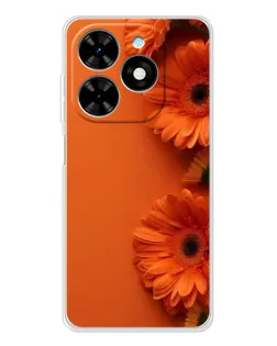 Чехол для TECNO Spark Go 2025 с картинкой «Оранжевые герберы»
