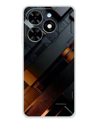 Чехол для TECNO Spark Go 2025 с картинкой «Черные геометрические блоки»