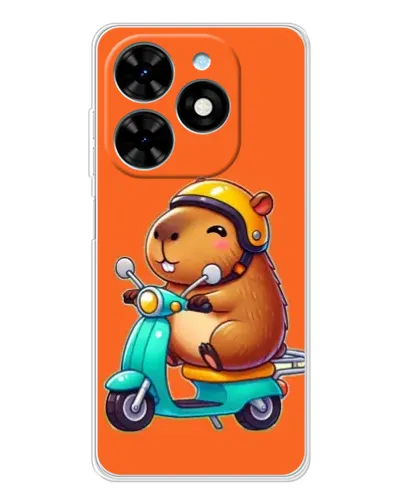 Чехол для TECNO Spark Go 2025 с картинкой «Капибара на скутере» Чехол для TECNO Spark Go 2025 с картинкой «Капибара на скутере»