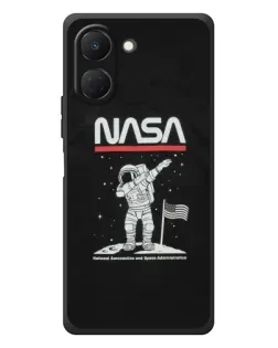 Чехол для TECNO Spark Go 3 с картинкой «NASA — шагаем по Луне»