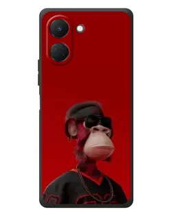 Чехол для TECNO Spark Go 3 с картинкой «Bored Ape в красном»