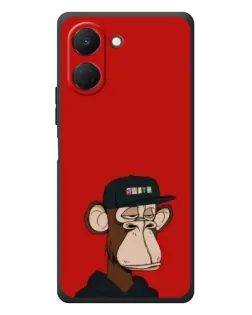 Чехол для TECNO Spark Go 3 с картинкой «Bored Ape — красный фон»