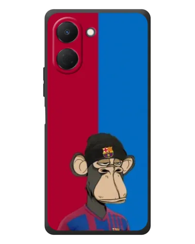 Чехол для TECNO Spark Go 3 с картинкой «Bored Ape — фанат Барсы»