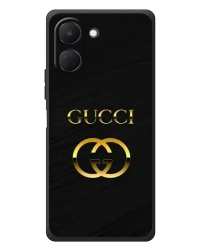 Чехол для TECNO Spark Go 3 с картинкой «Золотой логотип Gucci»