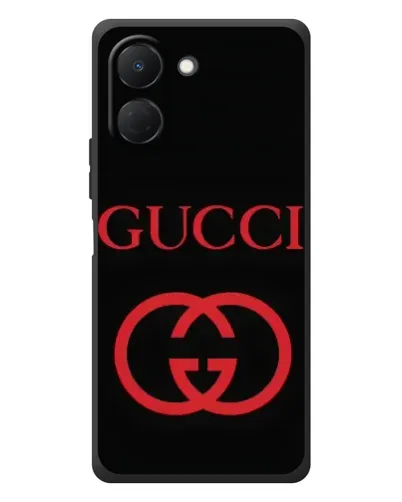 Чехол для TECNO Spark Go 3 с картинкой «Gucci — красный логотип»