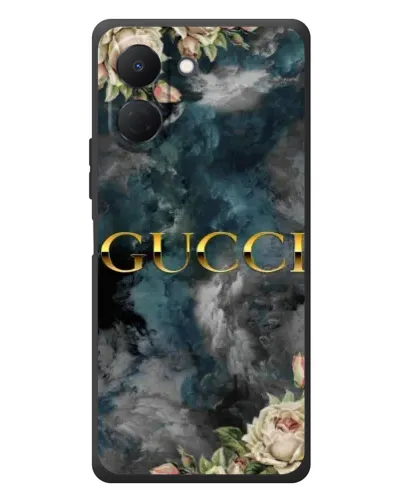 Чехол для TECNO Spark Go 3 с картинкой «Абстрактные цветы Gucci»