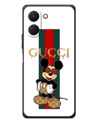 Чехол для TECNO Spark Go 3 с картинкой «Микки Маус Gucci — полосы»