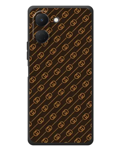 Чехол для TECNO Spark Go 3 с картинкой «Gucci — золотые диагонали»