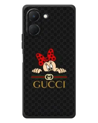 Чехол для TECNO Spark Go 3 с картинкой «Минни Маус Gucci — черный»