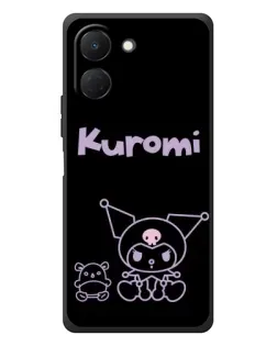 Чехол для TECNO Spark Go 3 с картинкой «Kuromi — черный минимализм»