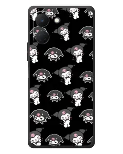 Чохол для TECNO Spark Go 3 з картинкою «Чорний паттерн Kuromi»