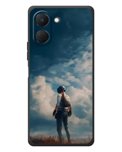 Чехол для TECNO Spark Go 3 с картинкой «Герой PUBG на скале»