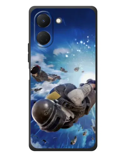 Чехол для TECNO Spark Go 3 с картинкой «Десант PUBG — прыжок»