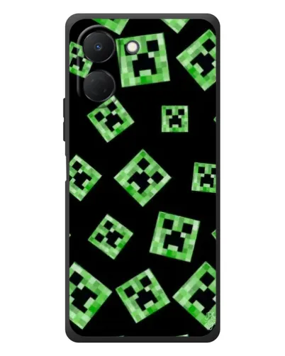 Чехол для TECNO Spark Go 3 с картинкой «Паттерн с криперами» Чехол для TECNO Spark Go 3 с картинкой «Паттерн с криперами»