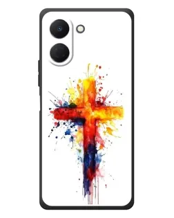 Чехол для TECNO Spark Go 3 с картинкой «Акварельный крест»
