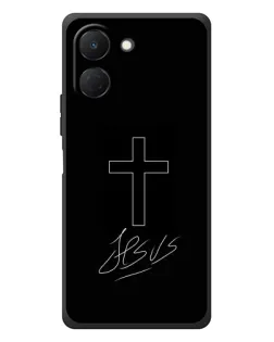 Чехол для TECNO Spark Go 3 с картинкой «Графический крест Jesus»