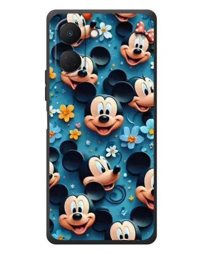 Чехол для TECNO Spark Go 3 с картинкой «Паттерн Микки и Минни»