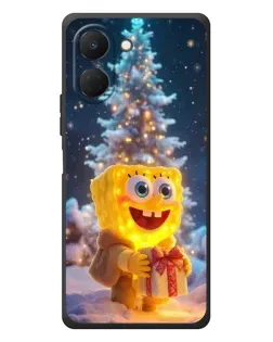 Чехол для TECNO Spark Go 3 с картинкой «Рождественский Спанч Боб»