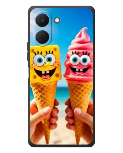 Чехол для TECNO Spark Go 3 с картинкой «Спанч Боб мороженое»