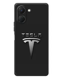 Чохол для TECNO Spark Go 3 з картинкою «Сталевий логотип Tesla»