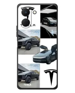Чохол для TECNO Spark Go 3 з картинкою «Колаж Cybertruck Tesla»