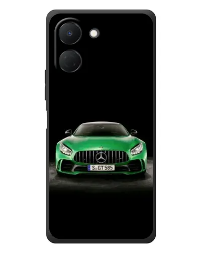 Чехол для TECNO Spark Go 3 с картинкой «Mercedes — неоновый лого»