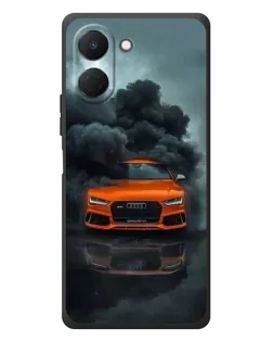 Чехол для TECNO Spark Go 3 с картинкой «Audi в облаках дыма»