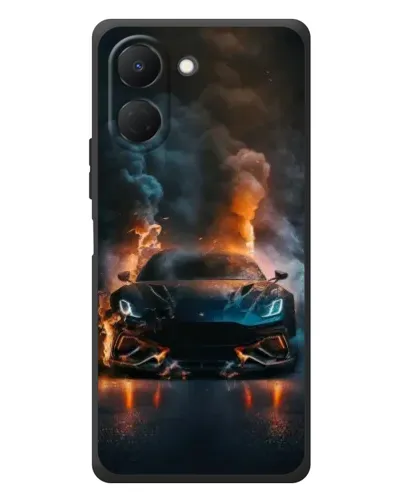 Чехол для TECNO Spark Go 3 с картинкой «Lamborghini дымная эстетика»
